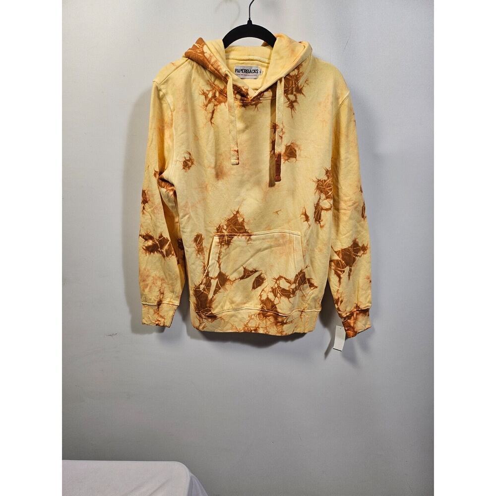 Original Paperbacks Unisex Yellow Tie Dye Hoodie Oversize Size S NWT